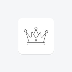 Winner Crown thinline icon, vector, pixel perfect, illustrator file