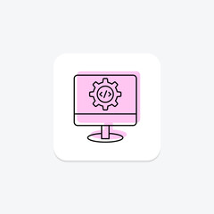 Development color shadow thinline icon, vector, pixel perfect, illustrator file