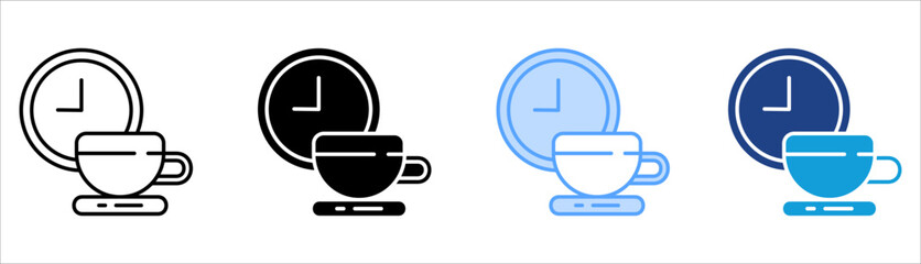 Coffee Break Icon Set Multiple Style Collection