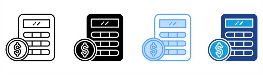 Calculator Icon Set Multiple Style Collection