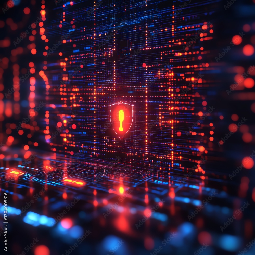 Aufkleber digital data protection, secure network connections, encrypted communication, firewall defense, data