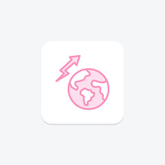 Global Growth duotone line icon, vector, pixel perfect, illustrator file
