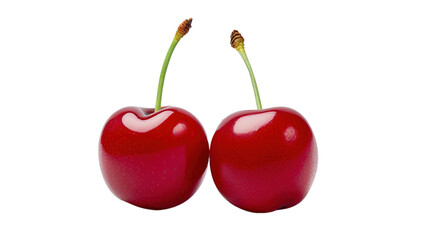 Juicy Cherry Isolated on PNG Transparent Background. Fresh, Nutritious, Sweet, Berry, Fruit
