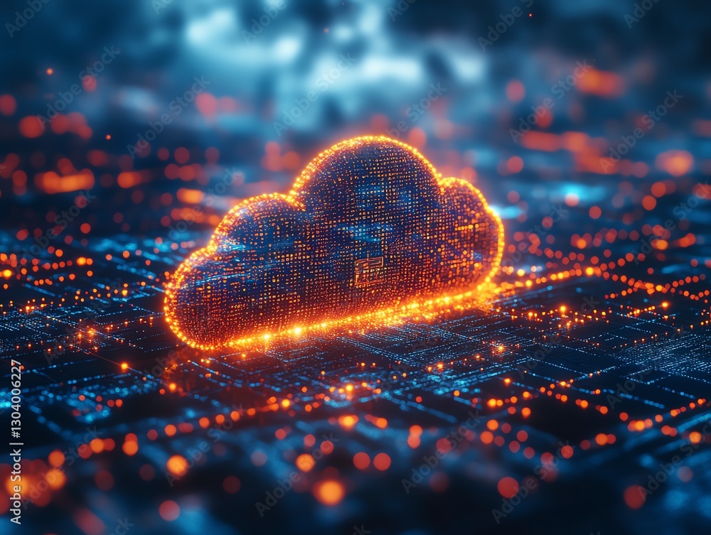 Poster it security concept, cloud data encryption, digital lock protection, cybersecurity network, secure c