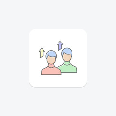 Team Growth lineal color icon, vector, pixel perfect, illustrator file