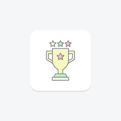 Trophy lineal color icon, vector, pixel perfect, illustrator file