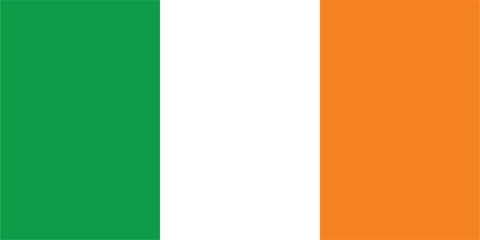 Flag of Ireland. An illustration of the Ireland flag. A rectangular flag. Standard size flag icon.