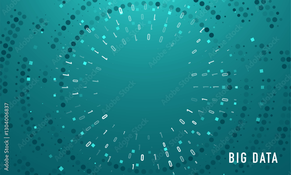 Poster abstract big data visualization. big data code representation. graphic concept for your design