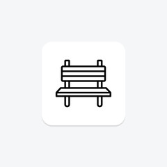 Bench line icon, vector, pixel perfect, illustrator file