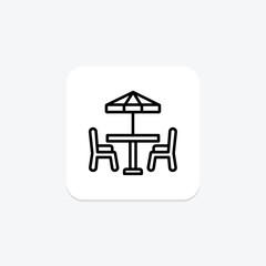 Patio Furniture line icon, vector, pixel perfect, illustrator file