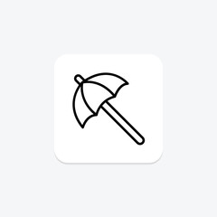 Umbrella line icon, vector, pixel perfect, illustrator file