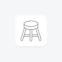 Bar Stool thinline icon, vector, pixel perfect, illustrator file