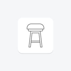 Counter Stool thinline icon, vector, pixel perfect, illustrator file