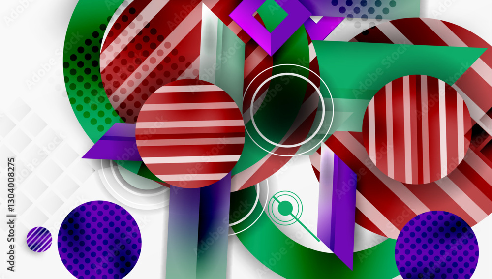 Poster abstract design with layered geometric shapes