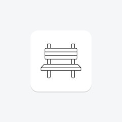 Bench thinline icon, vector, pixel perfect, illustrator file