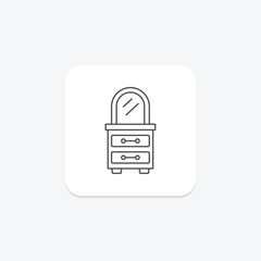 Obraz premium Vanity thinline icon, vector, pixel perfect, illustrator file