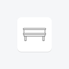 Storage Bench thinline icon, vector, pixel perfect, illustrator file
