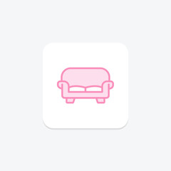 Loveseat duotone line icon, vector, pixel perfect, illustrator file