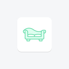 Daybed duotone line icon, vector, pixel perfect, illustrator file