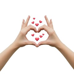 Obraz premium Emoji Heart Hands, hands, heart, love, symbol, gesture, finger, hand heart, red hearts, emoji hearts