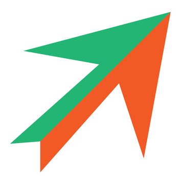 colorful memphis shape arrow