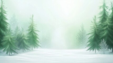 Fototapeta premium Serene winter forest landscape, snowcovered trees in a pristine woodland background