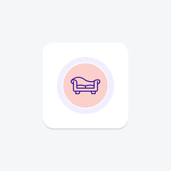 Obraz premium Daybed color circle icon, vector, pixel perfect, illustrator file