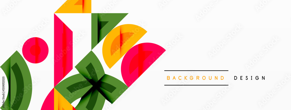 Poster abstract geometric background with shapes, featuring circular and rounded elements. bold contrast, s