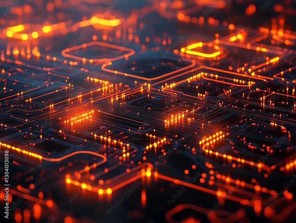Poster Network nodes glowing with interconnected lines, symbolizing automated threat detection in cybersecurity, futuristic security system, digital art theme