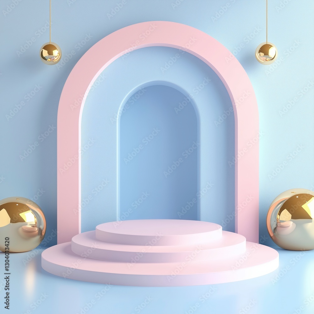 Poster geometric abstraction: elegant display with a pastel color palette and minimalist aesthetic, the int