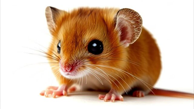 hazel dormouse on white background