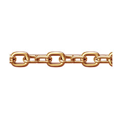 Fototapeta premium shiny gold thick gold link chain on transparent background, png