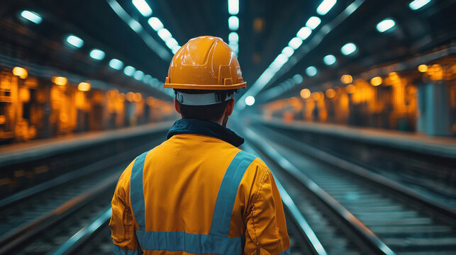 Civil engineers supervising high-speed rail construction, optimizing AI-assisted railway alignment, testing infrastructure stability and durability