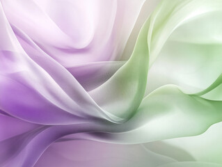 Obraz premium A soft, flowing background of pastel colors, featuring gentle waves of fabric-like textures in lavender and green hues.