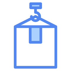 Crane Outline Blue Color Icon