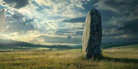 A mysterious, standing stone resembling an ancient totem