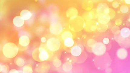 Fototapeta premium A vibrant, abstract background featuring soft bokeh lights in hues of yellow, pink, and orange, creating a warm and cheerful atmosphere.