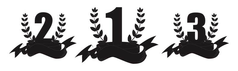 silhouette of the 1st, 2nd, 3rd place podium at the championship