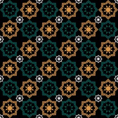 seamless pattern with geometric flowers modern background design print for fabric surface design packaging wrapping paper