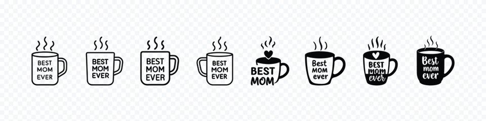 Coffee Mug with 'Best Mom' Icon: Perfect for Mother’s Day, Fun, and Gift Designs, Coffee Mug with 