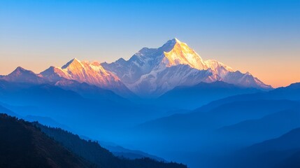 Breathtaking mountain range in golden sunlight. International Mountain Day