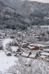 白川郷雪景色 展望台より
