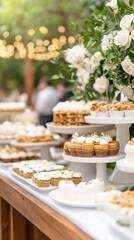Garden wedding dessert buffet