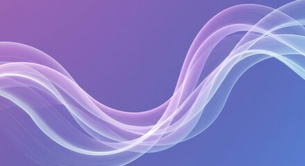 abstract waves, flowing lines, ethereal, translucent, purple background, soft gradients, smooth curves, minimalist, dynamic motion, elegant, pastel colors, wispy, delicate, graceful, harmonious compos
