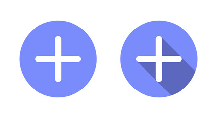 Obraz premium Add button icon with long shadow. Plus sign symbol