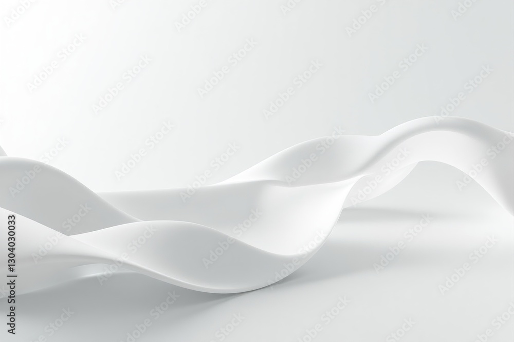 Poster smooth white wave design with soft curves and elegant flowing shape