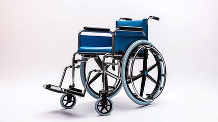 Fototapeta premium Blue Wheelchair Isolated on White Background 