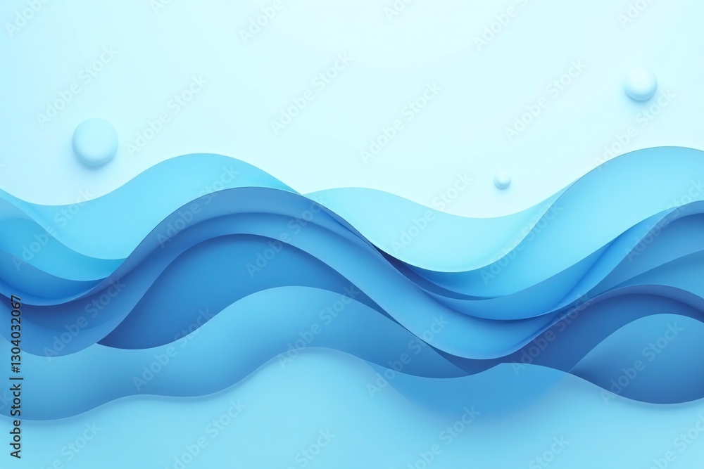 Poster serene blue waves in layered patterns for tranquil background