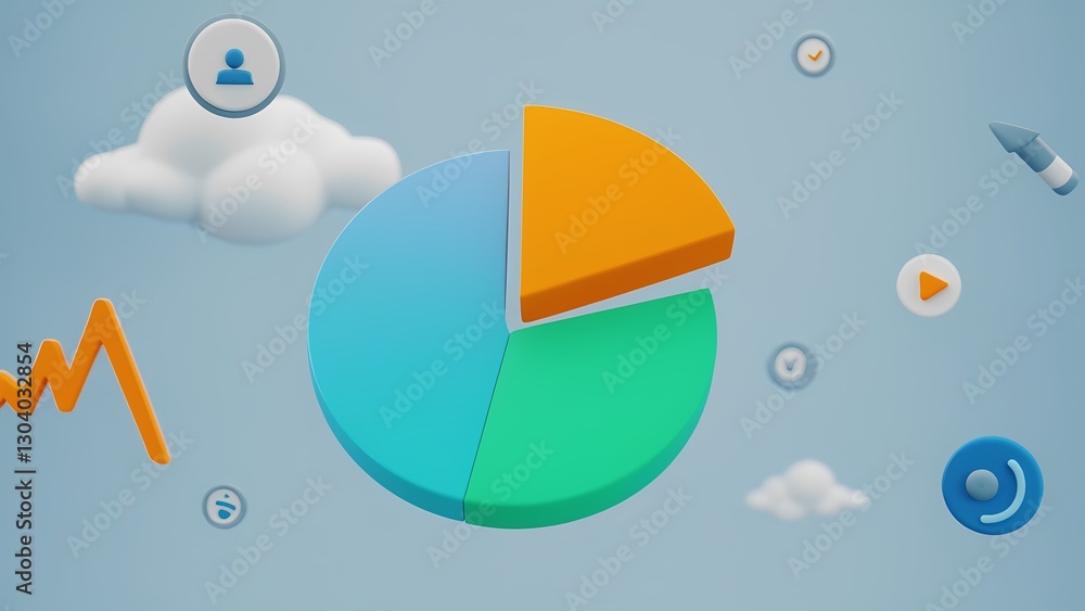 Aufkleber data visualization pie chart analysis digital environment infographic content modern design creative