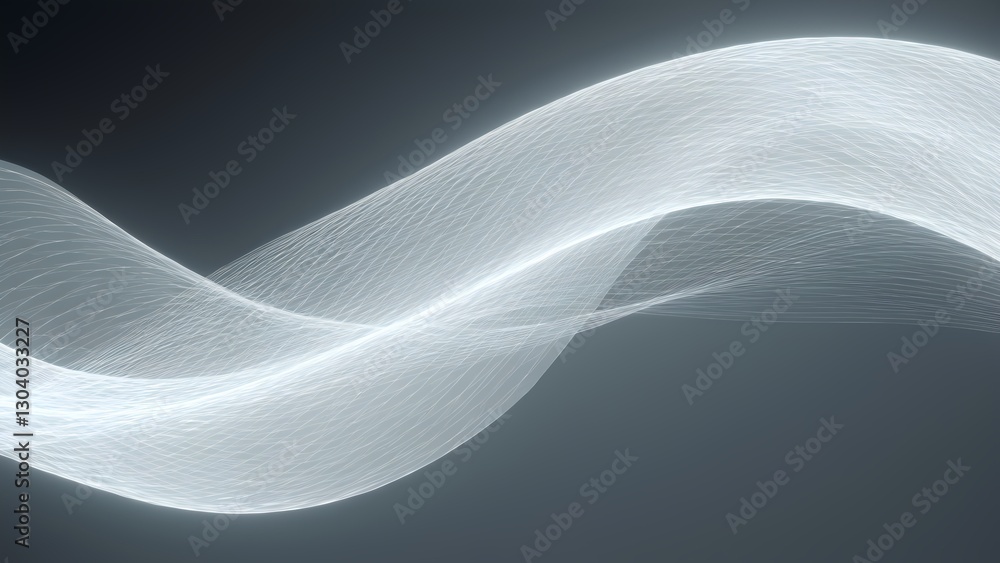 Poster flowing white wave patterns abstract art digital design modern environment aesthetic viewpoint fluid